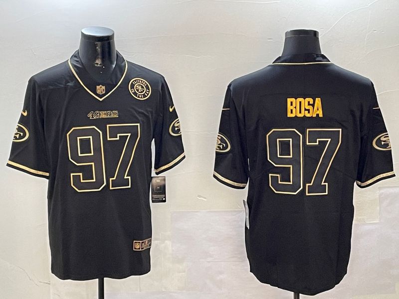 Men San Francisco 49ers #97 Bosa Black Gold Throwback 2024 Nike Limited NFL Jersey style 3->san francisco 49ers->NFL Jersey
